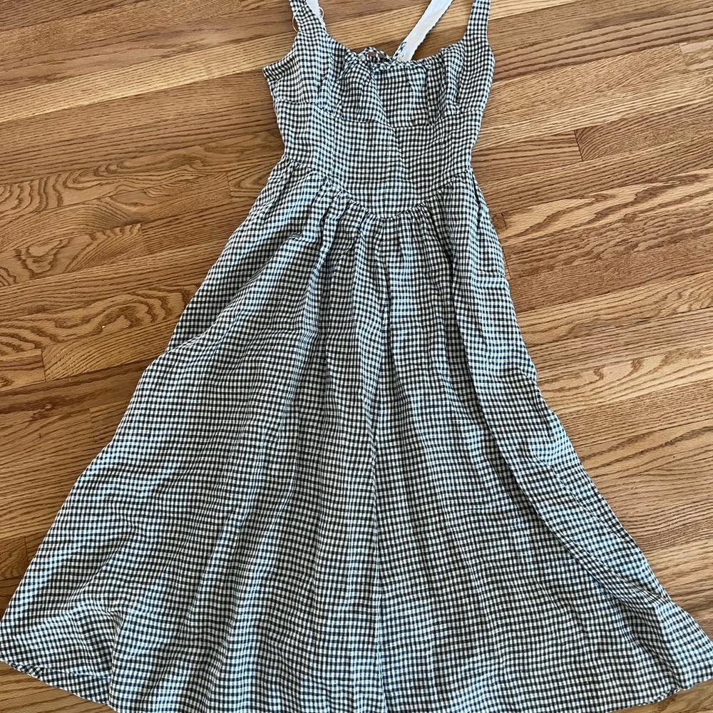 Reformation Linen Dress in Gingham - Picture 4 of 7